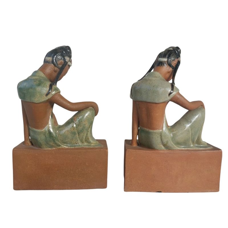 Paire de Quam Âm en grès Bien-Hoa Vietnam Indochine – Image 3